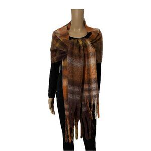 Women Winter Plaid Wool-Like Warm Long Rectangular Thick Scarf Neckwrap Shawl